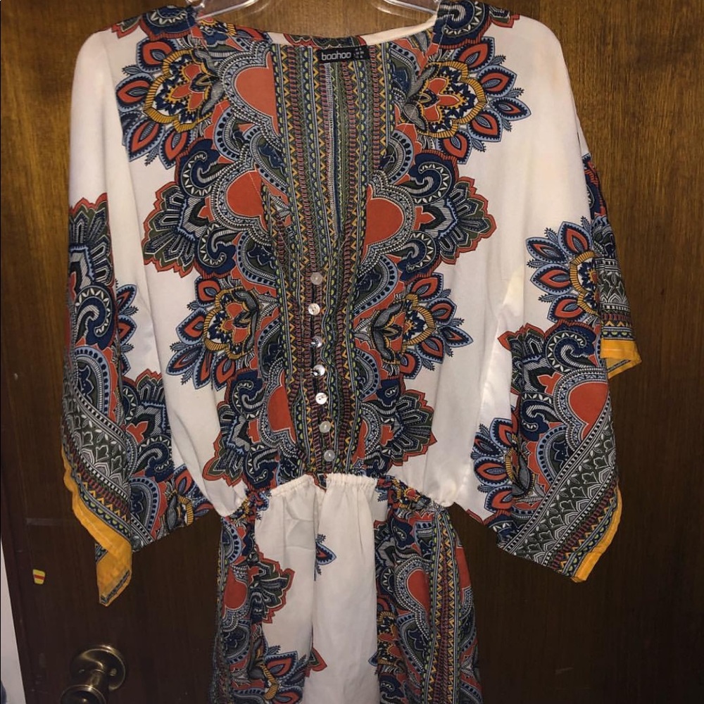 Floral kimono playsuit